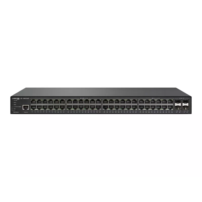 LANCOM GS-3652XUP - Valdomas jungiklis - 12 x 100/1000/2,5G (PoE++) + 36 x 10/100/1000 (PoE+) + 4 x 1 Gb / 10 Gb SFP+ - Stalinis, montuojamas į stovą - PoE++ (820 W) (61879)