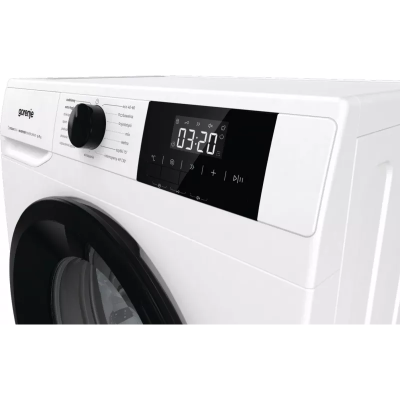 Laisvai pastatoma skalbimo mašina Gorenje W3NGPI72SBS, 7 kg, 1200 aps./min., inverterinis variklis, garų funkcija, 15 programų, balta