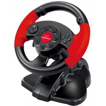 Vairas ESPERANZA EG103 žaidimų valdiklis – PC/PS2/PS3, 13 mygtukų, vibracija, akselerometras, juodas/raudonas