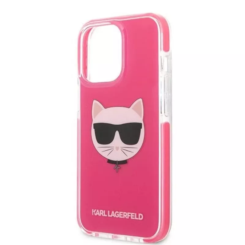 Karl Lagerfeld KLHCP13XTPECPI iPhone 13 Pro Max 6,7 colio kietas dėklas Fuchsia/FUSCHIA Choupette Head