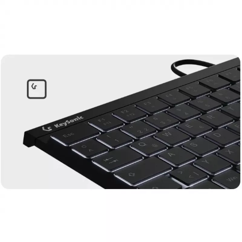 Klaviatūra KeySonic KSK-5011ELC (DE) USB QWERTZ juoda