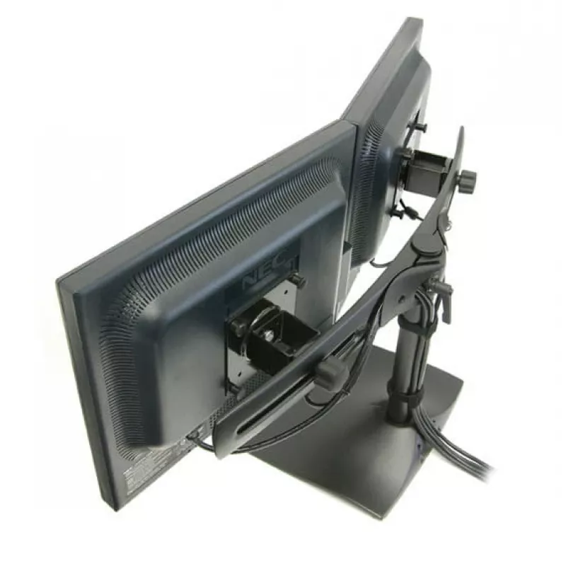 Ergotron DS100 – stovas – horizontalus – dviem LCD ekranams – aliuminis, plienas – juoda – iki 61 cm (24 colių)