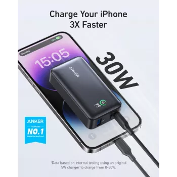 Anker PowerCore 533 - Powerbank - 10000 mAh - 30 W - 3 A (USB-C) - Juoda (A1256G12)