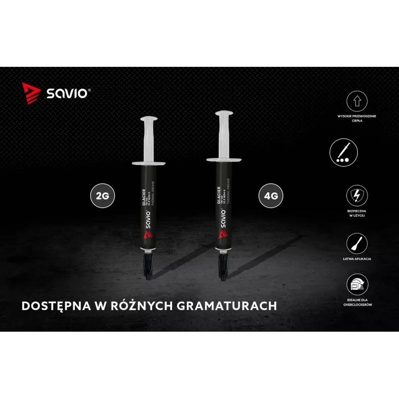 Termo pasta SAVIO TG-03 13,5 W/m·K, 2 g – šilumai laidus mišinys
