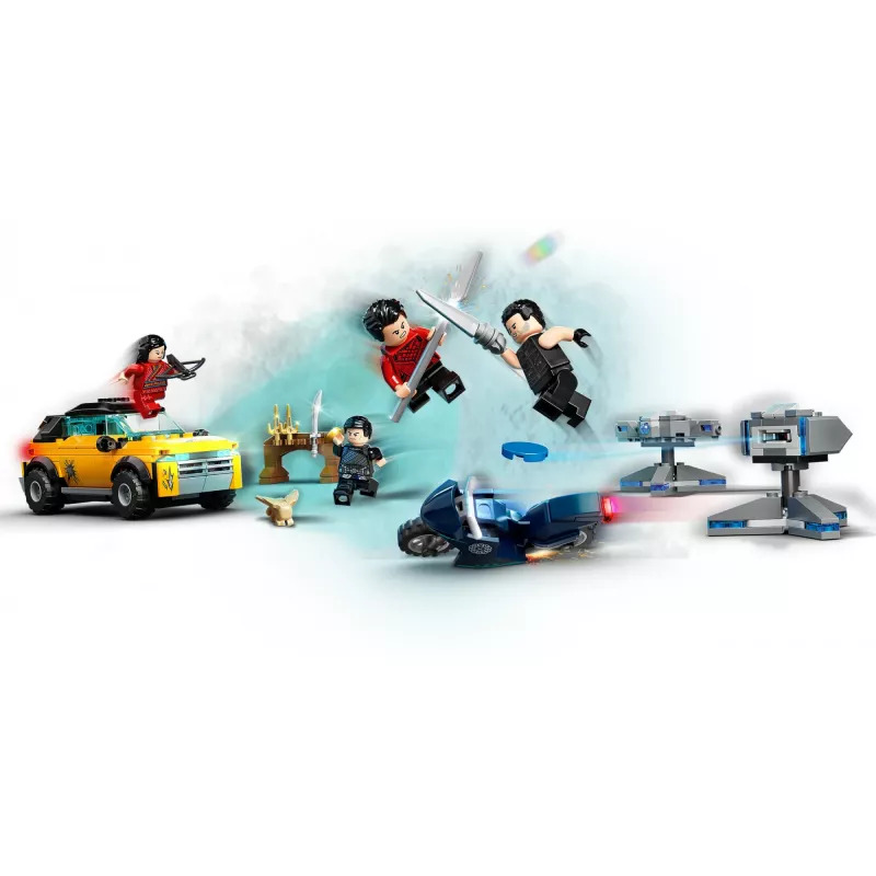 LEGO rinkinys Marvel Pabėgimas iš Dešimties žiedų 76176 su minifigūrėlėmis ir transporto priemonėmis