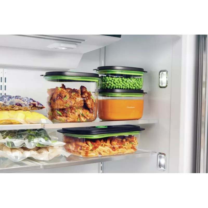 Maisto laikymo indas FoodSaver FFC023X 1,8 L ovalus Tritan, juodai permatomas, su vakuumo pompa, tinkamas plauti indaplovėje