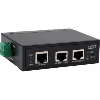 Serijinių įrenginių serveris Exsys EX-61002 — 2x RS232/422/485, su maitinimo adapteriu
