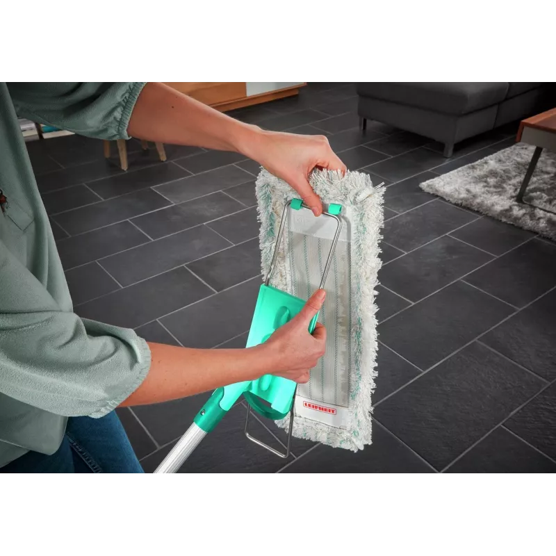 Leifheit Profi XL cotton plus plokščias šluotražis – 420 mm, medvilnė/pluoštas, aliumininis kotas