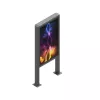 Lauko informacinis kioskas Edbak POK101 plieninis juodas portretinis 862x200x1981 mm
