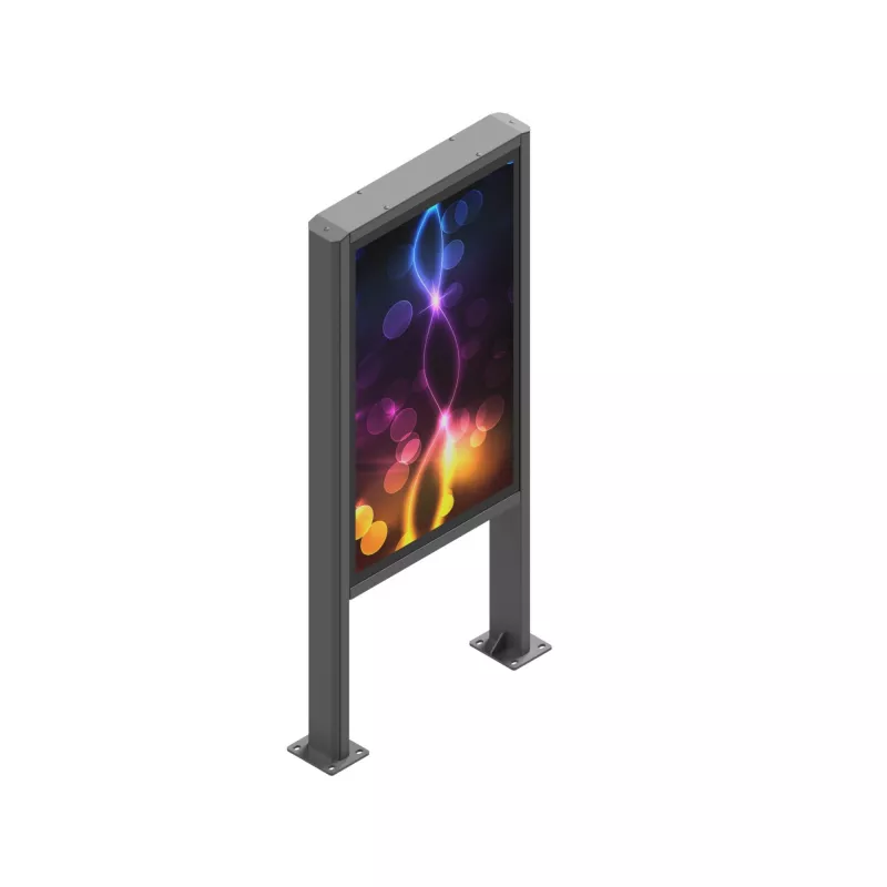 Lauko informacinis kioskas Edbak POK101 plieninis juodas portretinis 862x200x1981 mm