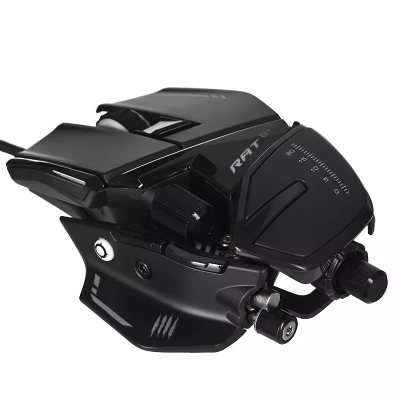 Žaidimų pelė Mad Catz R.A.T. 8+ – dešinei rankai, optinė, 16000 DPI, 11 mygtukų, USB-A, 145 g