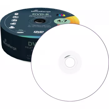DVD-R MediaRange MR407 4,7 GB 16x rašomas spausdintuvu 25 vnt.