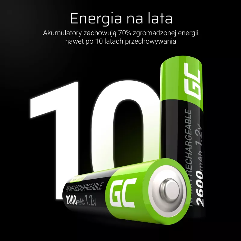 Įkraunama baterija Green Cell GR02 — NiMH AA 1,2V 2000 mAh, 2 vnt.