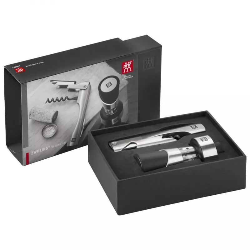 ZWILLING Sommelier vyno įrankių rinkinys – stačiakampis dėklas 100×190×42 mm, 2 vnt.