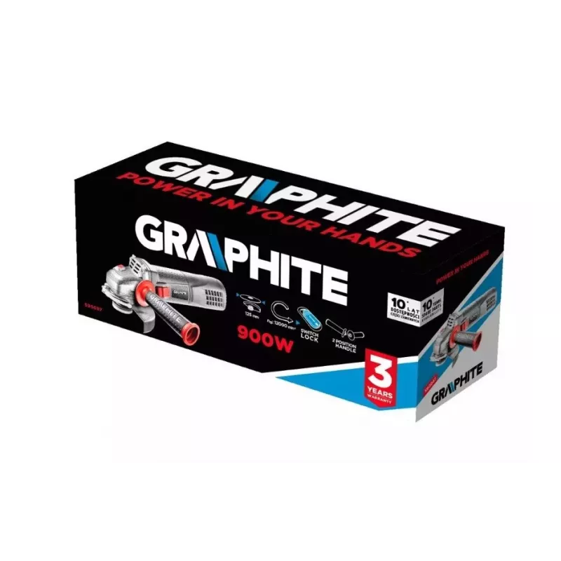 Kampinis šlifuoklis GRAPHITE 59G087 900W 125 mm diskas