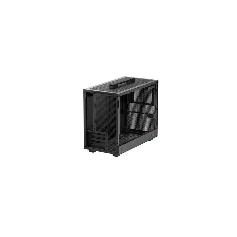 Kompiuterio korpusas DeepCool CH160 PLUS Small Form Factor SFF ATX/mATX, grūdintas stiklas, USB-C, juodas