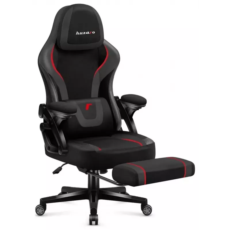 Žaidimų kėdė huzaro Force 4.6 – ergonomiška audeklinė sėdynė, reguliuojamas aukštis ir atlošas, juosmens atrama, 130 kg, sėdynės plotis 41 cm