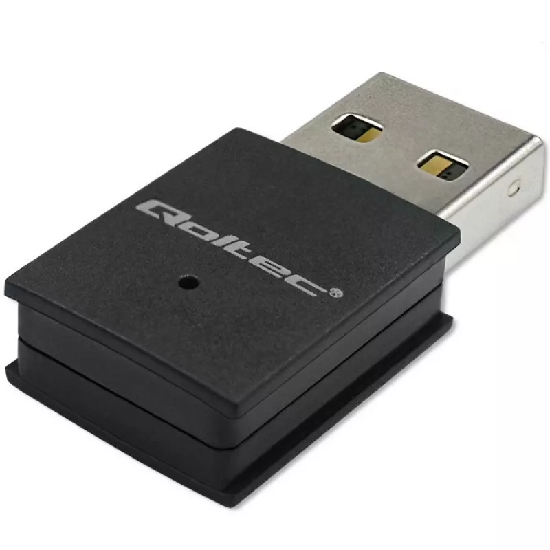 Belaidis USB mini Wi-Fi adapteris QOLTEC 57007 – vienos juostos 2.4 GHz, iki 150 Mbps, vidinė antena