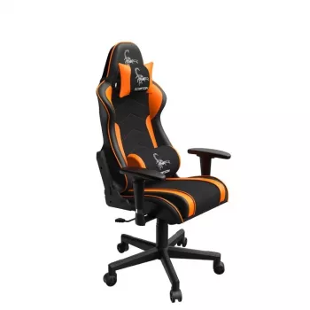Žaidimų kėdė GEMBIRD GC-SCORPION-04X juoda-oranžinė, ergonomiškas dizainas, reguliuojamas aukštis, aukšta nugara