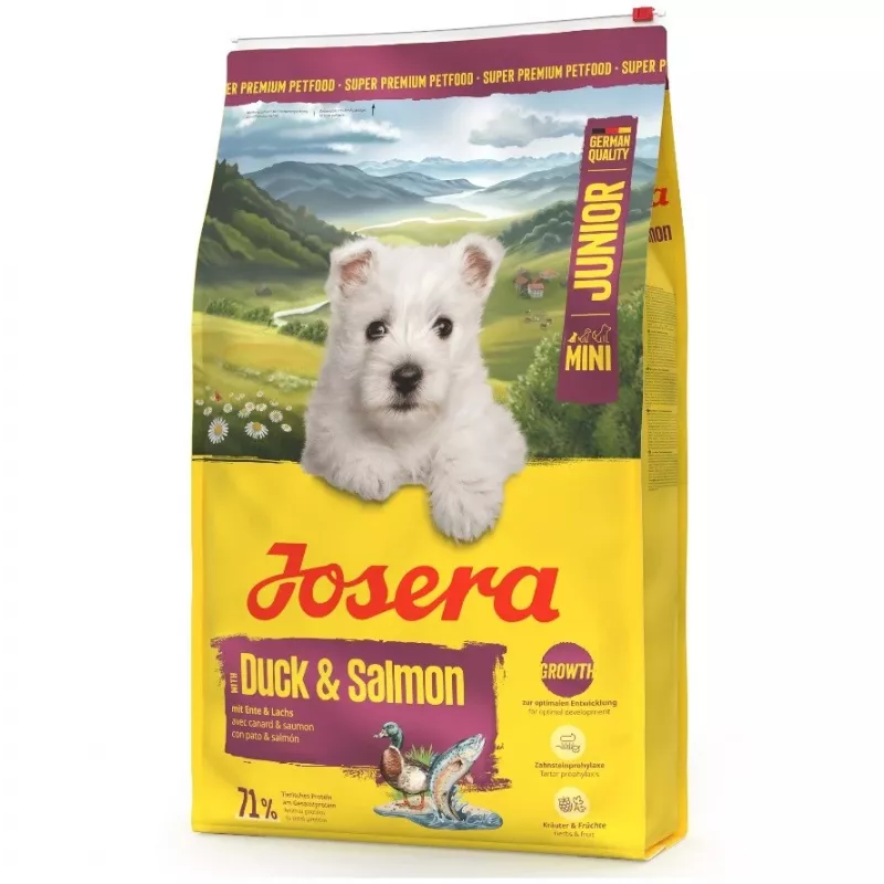 Josera Mini Junior Duck & Salmon sausas pašaras šunims 900 g