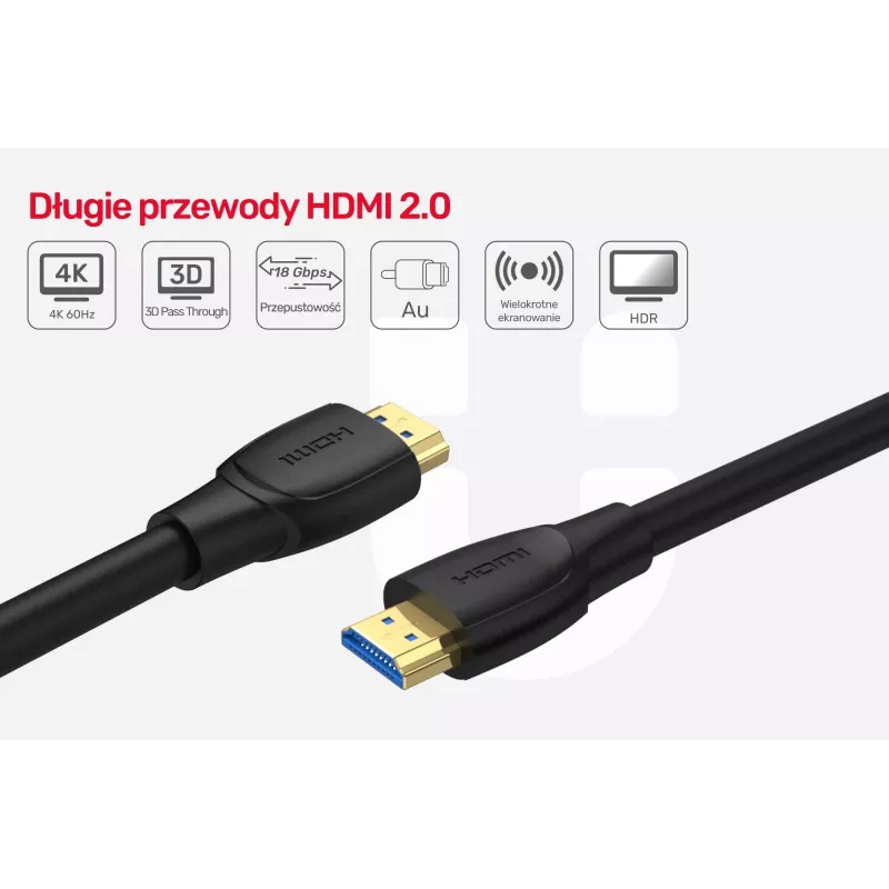 Unitek HDMI 2.0 laidas, 4K 60Hz, C11068BK, 7m