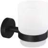 tesa 40566-00000-00 MOON BLACK Dantų šepetėlių stiklinė lipni Juoda (matinė), Stiklas satinuotas (40566-00000-00)