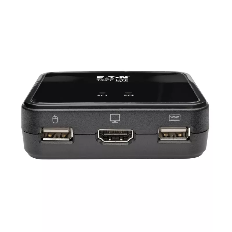 Eaton Tripp Lite serijos 2 prievadų USB/HD kabelių KVM jungiklis su garsu ir vaizdu, kabeliais bei USB įrenginių dalijimusi