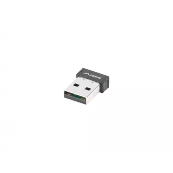 Belaidis USB WLAN adapteris LANBERG NC-0150-WI — 150 Mbit/s, išorinė 2 dBi antena, juoda