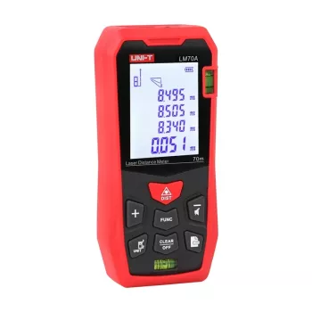 Lazerinis nuotolio matuoklis UNI-T LM70A – 70 m, 1 mm tikslumas