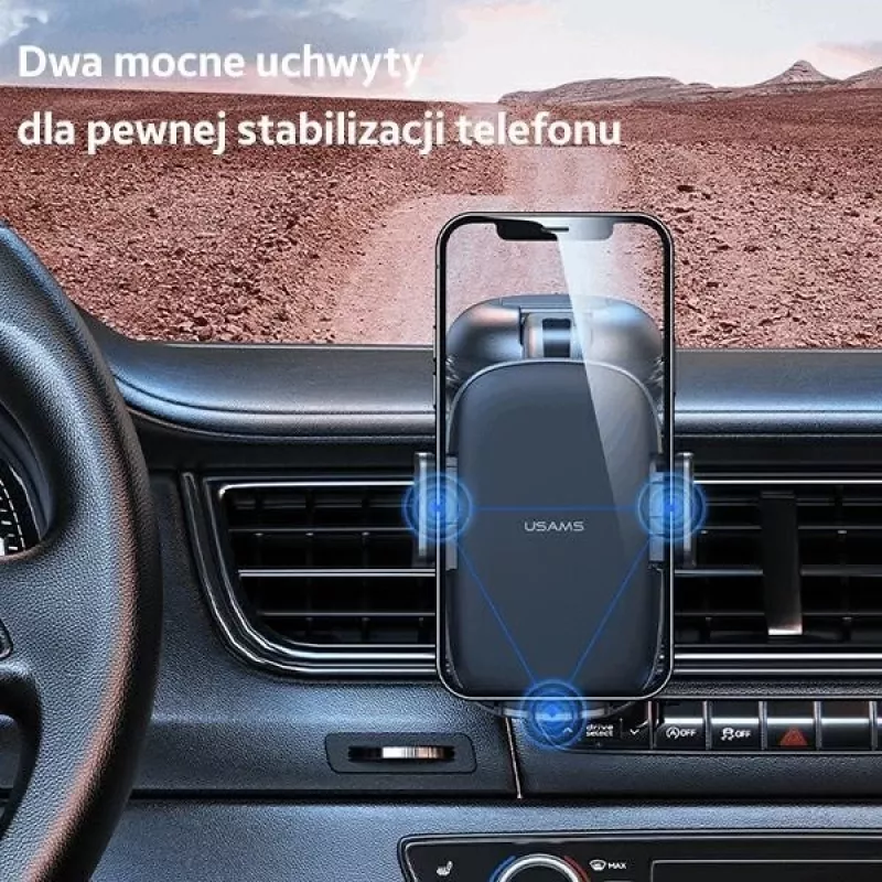 Automobilinis laikiklis telefonui USAMS ZJ063 prietaisų skydeliui arba priekiniam stiklui, reguliuojamas kampas