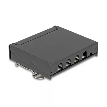 Patais skydelis DELOCK Mini Desktop RJ45 4 prievadų Cat.6A ekranuotas juodas metalas 90×22×93 mm