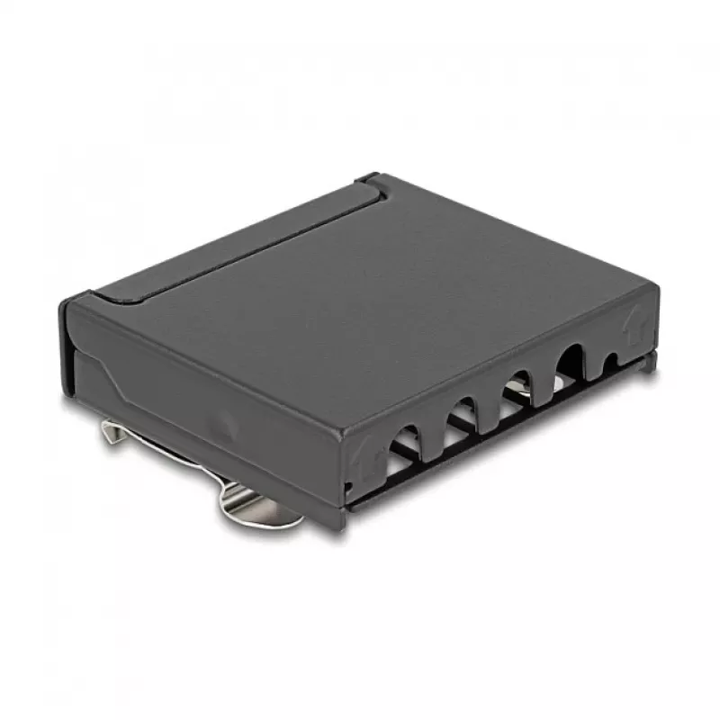 Patais skydelis DELOCK Mini Desktop RJ45 4 prievadų Cat.6A ekranuotas juodas metalas 90×22×93 mm