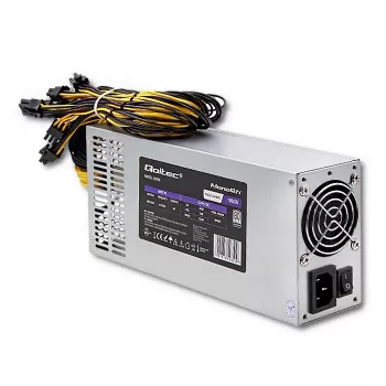 Qoltec 50350 maitinimo blokas 1850W PCI-E | 80 Plus Platinum | Žaidimams ir kasybai