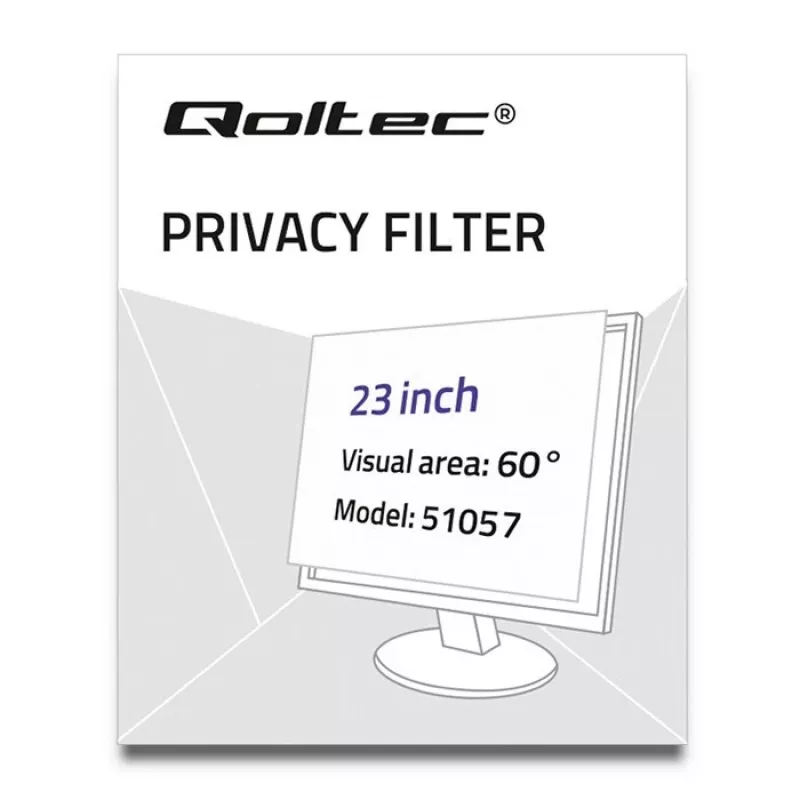 Qoltec GDPR privatumo filtras 23 colių | 16:9 | Akių apsauga | Panoraminis