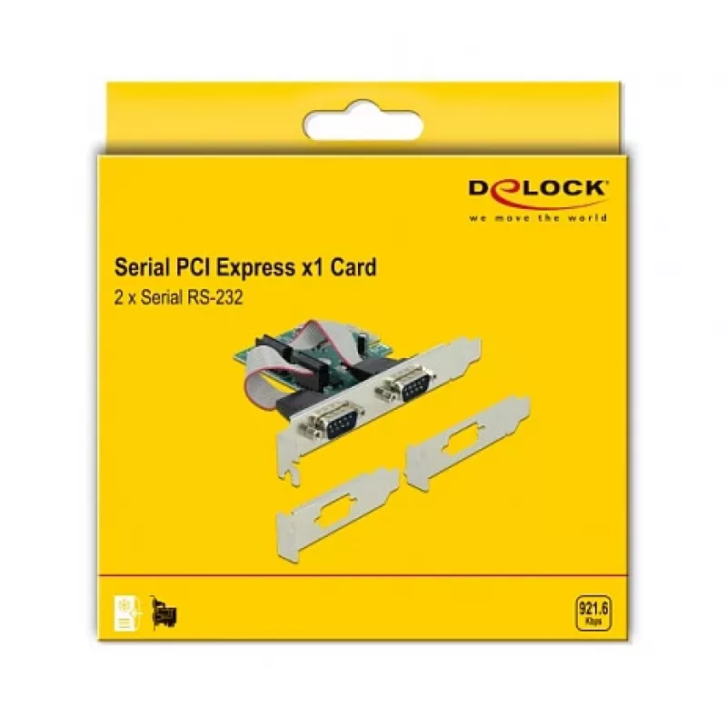 DeLOCK PCI Express x1 kortelė su 2 RS-232 nuosekliaisiais prievadais
