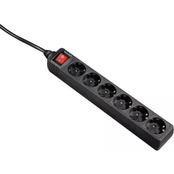 Hama 00047760 6-ių lizdų maitinimo skirstytuvas (PDU) juodas