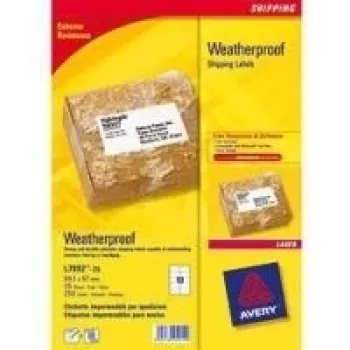 Siuntos etiketės Avery L7992-25 atsparios vandeniui, lipnios, baltos