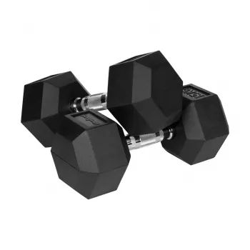 Rebel Active Hex guminis hantelis 15 kg – vienas šešiakampis hantelis su kompaktiška rankena