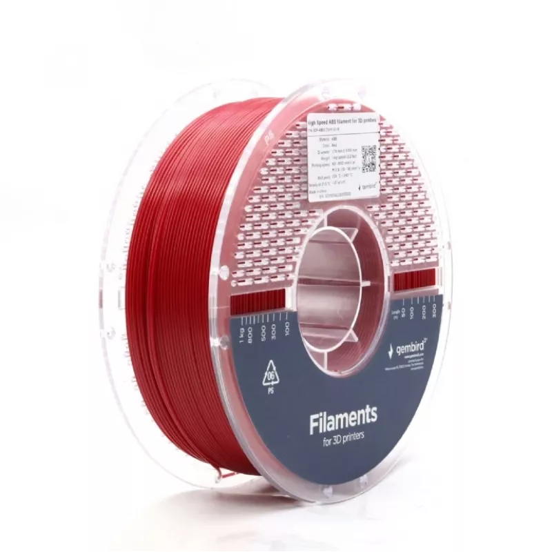 GEMBIRD ABS 3D spausdinimo gijos 1,75 mm Raudona 1 kg