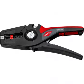Automatiniai vielos nuėmimo replės KNIPEX PreciStrip16, juoda/raudona, su integruotu vielos pjaustytuvu