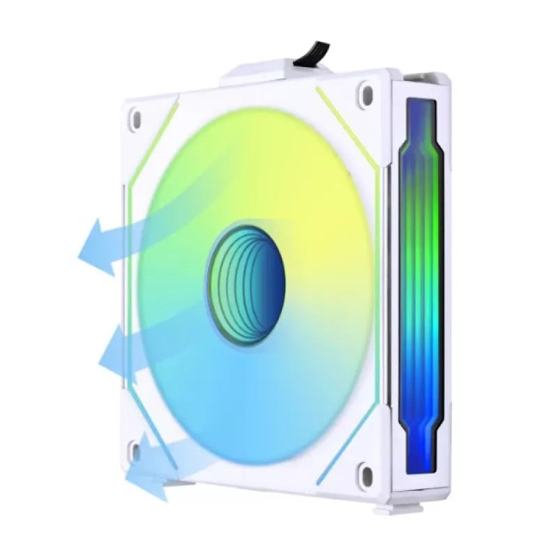 120 mm Lian Li UNI FAN SL-INF Wireless ARGB PWM — Baltas, modulinė magnetinių ventiliatorių sistema
