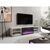 TV spintelė cama meble POLO 180x33x39 cm su elektriniu židiniu 1400–1600 W, laminuota, balta/juoda