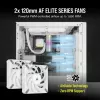 CORSAIR iCUE H100i RGB ELITE procesoriaus vandens aušinimo sistema 1 pakuotė balta 120 mm