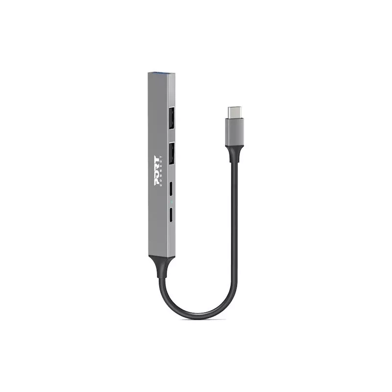 USB šakotuvas Port Designs 900163 Type-C 5000 Mbit/s sidabrinis