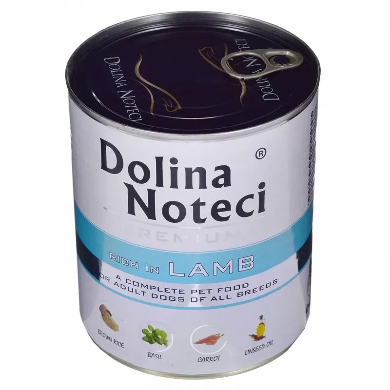 Šlapias šunų ėdalas Dolina Noteci Premium ėriena 800 g skardinė – be grūdų, suaugusiems šunims