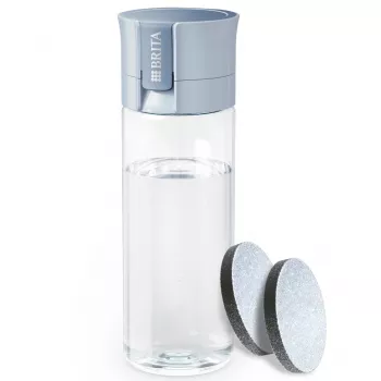 Filtravimo butelis BRITA Vital Pastelinė mėlyna 600 ml su 2 MicroDisc filtrais, be BPA, tinkamas plauti indaplovėje