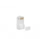 LANBERG RJ-45 kištukas PLU-6000 Cat6 U/UTP kabeliams, permatomas/baltas, 100 vnt. pakuotė
