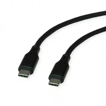 ROLINE USB 2.0 laidas C-C ST/ST Silikoninis 60W 1m Juodas