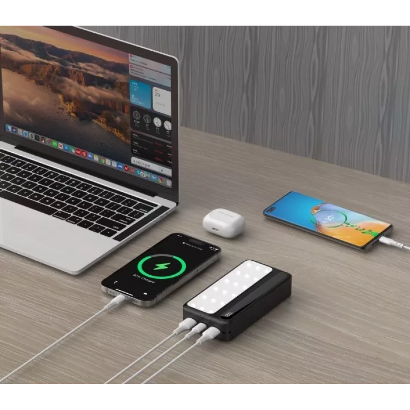 Nešiojamas išorinis akumuliatorius Rebeltec P20 LCDPD LAMP 20000mAh