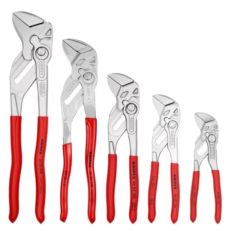 KNIPEX 5 vienetų replių-veržliarakčių rinkinys 125/150/180/250/300 mm